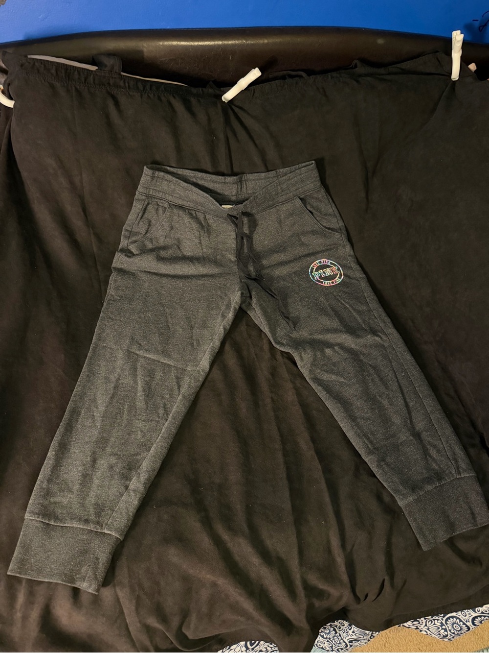 PINK Victoria's Secret Kids Dark Gray Jogger Pants with Logo Patch